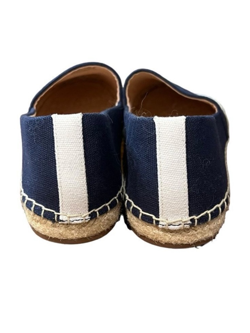 J Crew Women's Navy and White Canvas Espadrilles size 8.5 - Picture 8 of 15